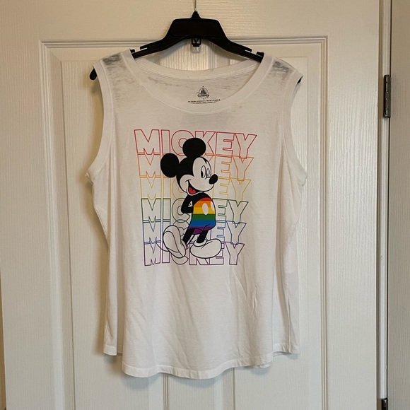 DISNEY Mickey Mouse Rainbow White Tank Top - Disney Store - Picture 3 of 8